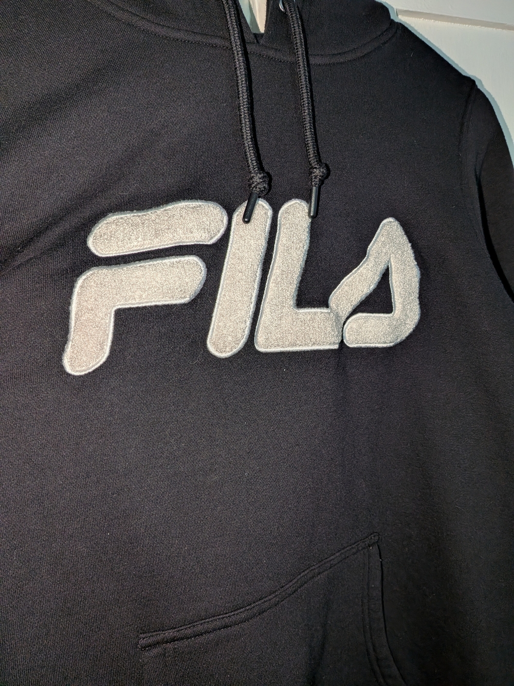 FILA Women's Black Hooded Sweatshirt with White Logo - Picture 2 of 8